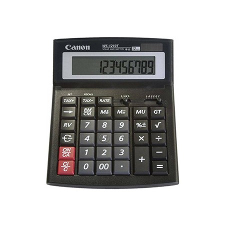 Canon kalkulator WS-1210T, 0694B001, czarna, 12 miejsc,  pamięci sumy całkowitej, Tax, klawisze It-Touch