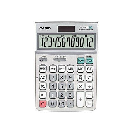 Casio Kalkulator DF 120 ECO, szara, biurkowy, 12 miejsc