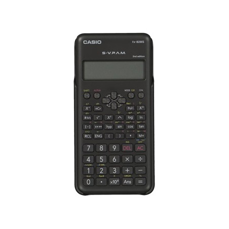 Casio kalkulator FX 82 MS 2E, czarna, szkolny, 2 rzędowy wyświetlacz