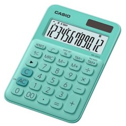 Casio Kalkulator MS 20 UC GN, turkusowa, 12 miejsc, podwójne zasilanie, EOL