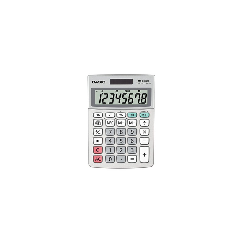 Casio Kalkulator MS 88 ECO, srebrna, stołowy