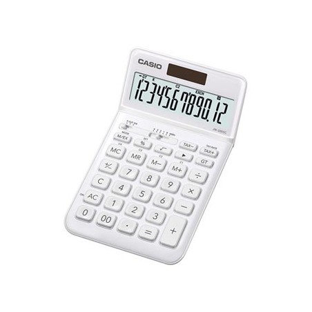 Casio Kalkulator JW 200 SC WE, biała, 12 miejsc, uchylny wyświetlacz, podwójne zasilanie