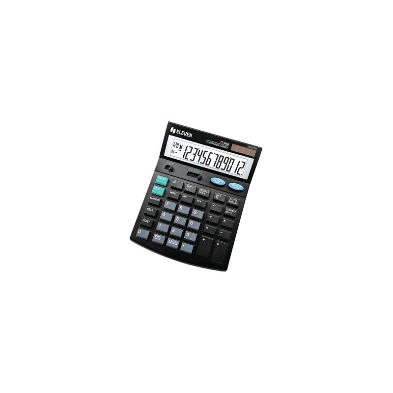 Eleven Kalkulator CT666N, czarna, biurkowy z obliczaniem VAT, 12 miejsc, automatyczne wyłączanie