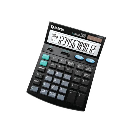 Eleven Kalkulator CT666N, czarna, biurkowy z obliczaniem VAT, 12 miejsc, automatyczne wyłączanie