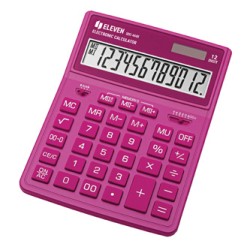 Eleven Kalkulator SDC444XRPKE, różowa, biurkowy, 12 miejsc, podwójne zasilanie