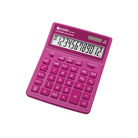 Eleven Kalkulator SDC444XRPKE, różowa, biurkowy, 12 miejsc, podwójne zasilanie