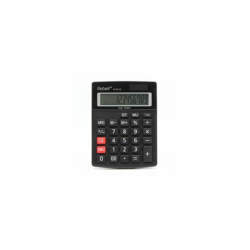 Rebell Kalkulator RE-8118-12 BX, czarna, biurkowy, 12 miejsc