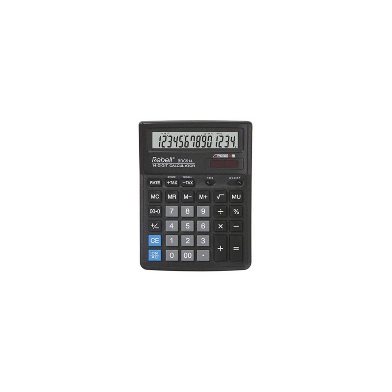Rebell Kalkulator RE-BDC514 BX, czarna, stołowy, 14 miejsc