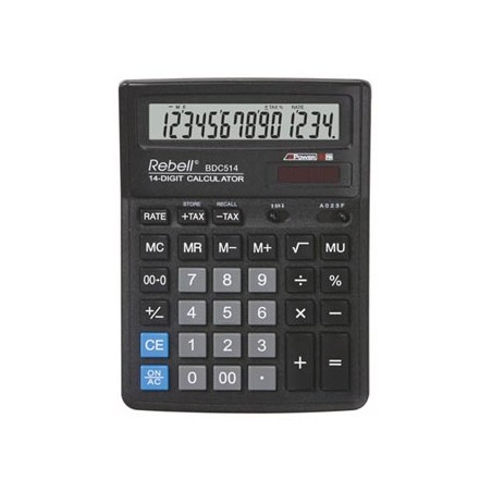 Rebell Kalkulator RE-BDC514 BX, czarna, stołowy, 14 miejsc