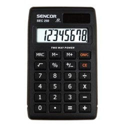 Sencor Kalkulator SEC 250, czarna, biurkowy, 8 miejsc, duży wyświetlacz