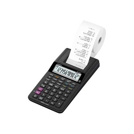 Casio Kalkulator HR 8 RCE BK, czarna, biurkowy, 12 miejsc, 1 kolorowy wydruk