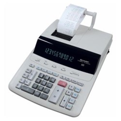 Sharp Kalkulator SH-CS2635LW, biała, biurkowy z drukarą, 12 miejsc