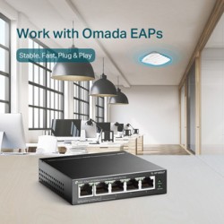 TP-LINK switch TL-SF1005LP PoE(4- porty), 100Mbps, auto MDI/MDIX
