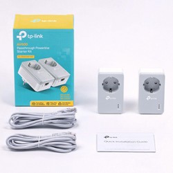 TP-LINK powerline (LAN przez 230V) TL-PA4010PKIT 600Mbps, gniazdka elektryczne, do 300m, szyfrowanie AES