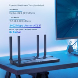 TP-LINK router Archer AX53 2.4GHz i 5GHz, extender/ wzmacniacz, access point, IPv6, 2402Mbps, stały Antena 802.11ax, Kontrola ro