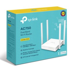 TP-LINK router Archer C24 2.4GHz i 5GHz, extender/ wzmacniacz, access point, IPv6, 733Mbps, zewnętrzna Antena 802.11ac, Kontrola