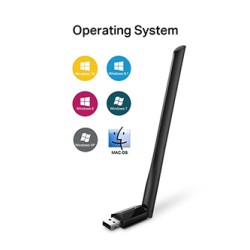 TP-LINK USB klient Archer T2U Plus 2.4GHz i 5GHz, IPv6, 600Mbps, zewnętrzna Antena 802.11ac, 5dBi antena