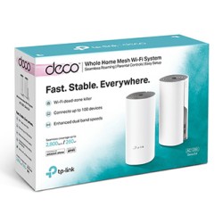 TP-LINK Wifi Mesh kit Deco E4(2-pack) 2.4GHz i 5GHz, access point, IPv6, 1200Mbps, zintegrowana Antena 802.11ac, 2Pack, ISP, och