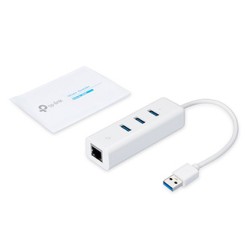 TP-LINK Gigabitowa karta sieciowa + HUB UE330 1000Mbps, 3x USB 3.0 HUB, Plug and Play