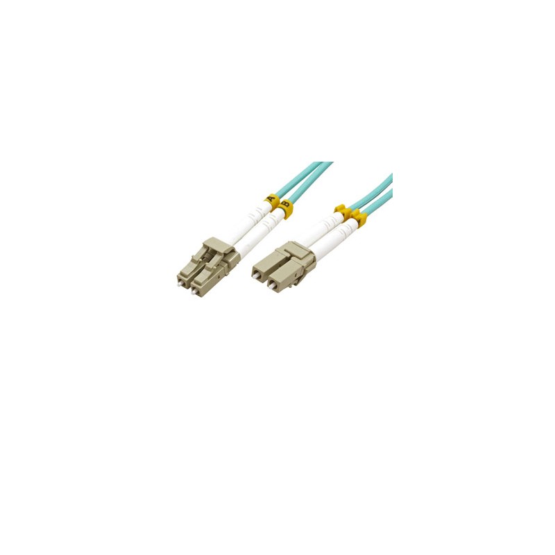 Optyczny Patch Cord Multi mod (50/125), LC-LC - 15m, niebiesko-zielony, economy, EOL