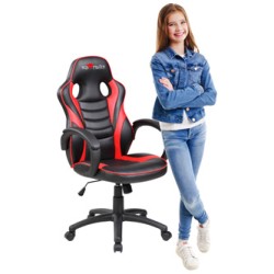 Dziecięcy gamingowy fotel Red Fighter C6, czarno-czerwona