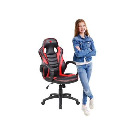 Dziecięcy gamingowy fotel Red Fighter C6, czarno-czerwona
