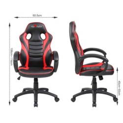 Dziecięcy gamingowy fotel Red Fighter C6, czarno-czerwona