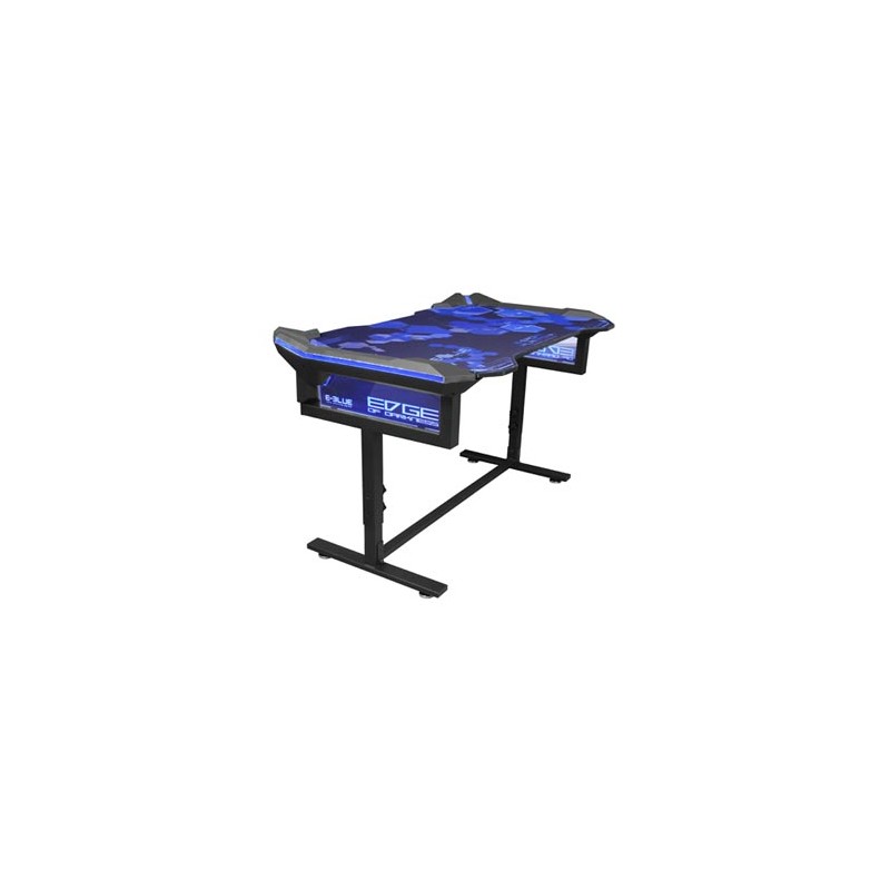 E-blue Biurko dla gracza EGT004BK, 135x78,5cm, 72-91,2cm, podświetlenie RGB, regulacja wysokości, z podkładką pod mysz, EOL