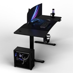 ULTRADESK Biurko dla gracza LEVEL V2 BLUE, 140x68cm, 72-117cm, elektycznie regulowany