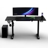 ULTRADESK Biurko dla gracza LEVEL V2 GREEN, 140x68cm, 72-117cm, elektycznie regulowany