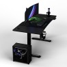 ULTRADESK Biurko dla gracza LEVEL V2 GREEN, 140x68cm, 72-117cm, elektycznie regulowany