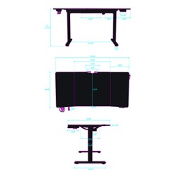 ULTRADESK Biurko dla gracza LEVEL V2 GREEN, 140x68cm, 72-117cm, elektycznie regulowany
