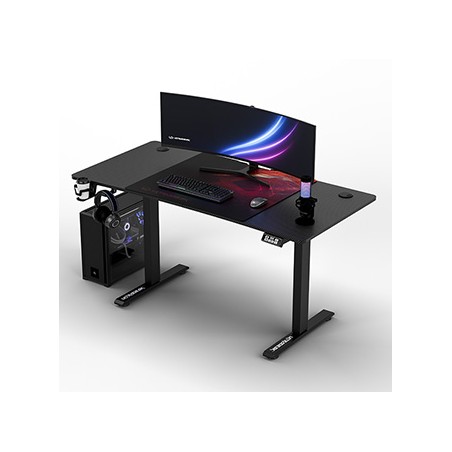 ULTRADESK Biurko dla gracza LEVEL V2 RED, 140x68cm, 72-117cm, elektycznie regulowany