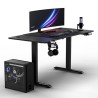 ULTRADESK Biurko dla gracza LEVEL V2 RED, 140x68cm, 72-117cm, elektycznie regulowany