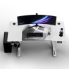 ULTRADESK Biurko dla gracza LEVEL V2 WHITE, 140x68cm, 72-117cm, elektycznie regulowany