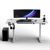 ULTRADESK Biurko dla gracza LEVEL V2 WHITE, 140x68cm, 72-117cm, elektycznie regulowany