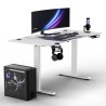 ULTRADESK Biurko dla gracza LEVEL V2 WHITE, 140x68cm, 72-117cm, elektycznie regulowany