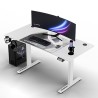 ULTRADESK Biurko dla gracza LEVEL V2 WHITE, 140x68cm, 72-117cm, elektycznie regulowany