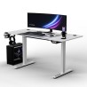 ULTRADESK Biurko dla gracza LEVEL V2 WHITE, 140x68cm, 72-117cm, elektycznie regulowany