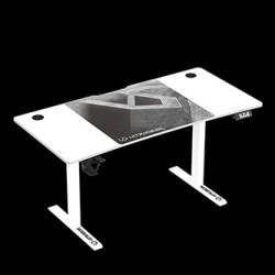 ULTRADESK Biurko dla gracza LEVEL V2 WHITE, 140x68cm, 72-117cm, elektycznie regulowany
