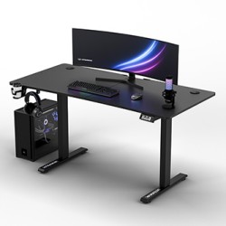ULTRADESK Biurko dla gracza LEVEL V2, 140x68cm, 72-117cm, elektycznie regulowany, bez podkładki