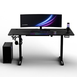 ULTRADESK Biurko dla gracza LEVEL V2, 140x68cm, 72-117cm, elektycznie regulowany, bez podkładki