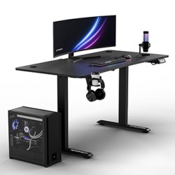 ULTRADESK Biurko dla gracza LEVEL V2, 140x68cm, 72-117cm, elektycznie regulowany, bez podkładki