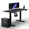 ULTRADESK Biurko dla gracza LEVEL V2, 140x68cm, 72-117cm, elektycznie regulowany, bez podkładki