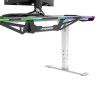 ULTRADESK Biurko dla gracza FORCE SNOW - białe, 166x70 cm, 66-86 cm, 5 poziomów wysokości, z podkładką pod mysz XXL, podświetlen