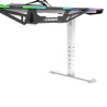ULTRADESK Biurko dla gracza FORCE SNOW - białe, 166x70 cm, 66-86 cm, 5 poziomów wysokości, z podkładką pod mysz XXL, podświetlen