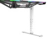 ULTRADESK Biurko dla gracza FORCE SNOW - białe, 166x70 cm, 66-86 cm, 5 poziomów wysokości, z podkładką pod mysz XXL, podświetlen