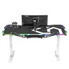 ULTRADESK Biurko dla gracza FORCE SNOW - białe, 166x70 cm, 66-86 cm, 5 poziomów wysokości, z podkładką pod mysz XXL, podświetlen