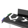 ULTRADESK Biurko dla gracza FORCE SNOW - białe, 166x70 cm, 66-86 cm, 5 poziomów wysokości, z podkładką pod mysz XXL, podświetlen