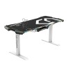 ULTRADESK Biurko dla gracza FORCE SNOW - białe, 166x70 cm, 66-86 cm, 5 poziomów wysokości, z podkładką pod mysz XXL, podświetlen